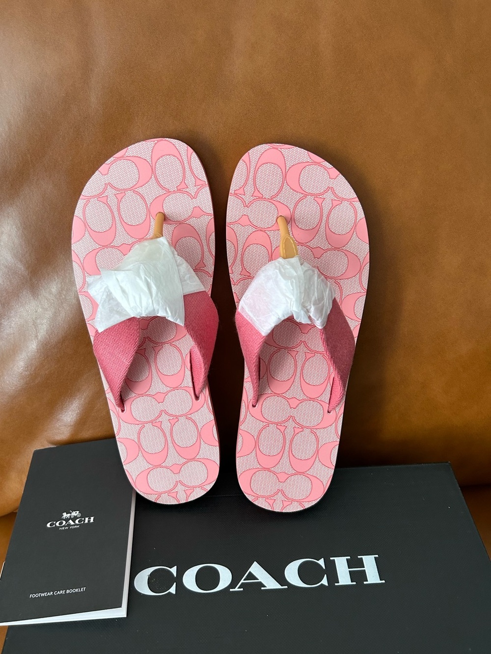 Coach ZOE WEBBED FLIP FLOP in taffy
